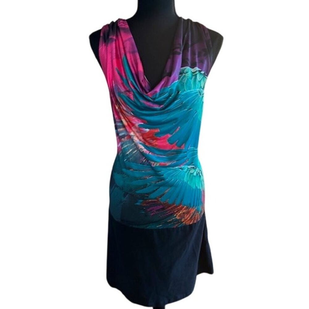 Mismash Smash! Sleeveless Sheath Cowl Neck Dress, size Large
